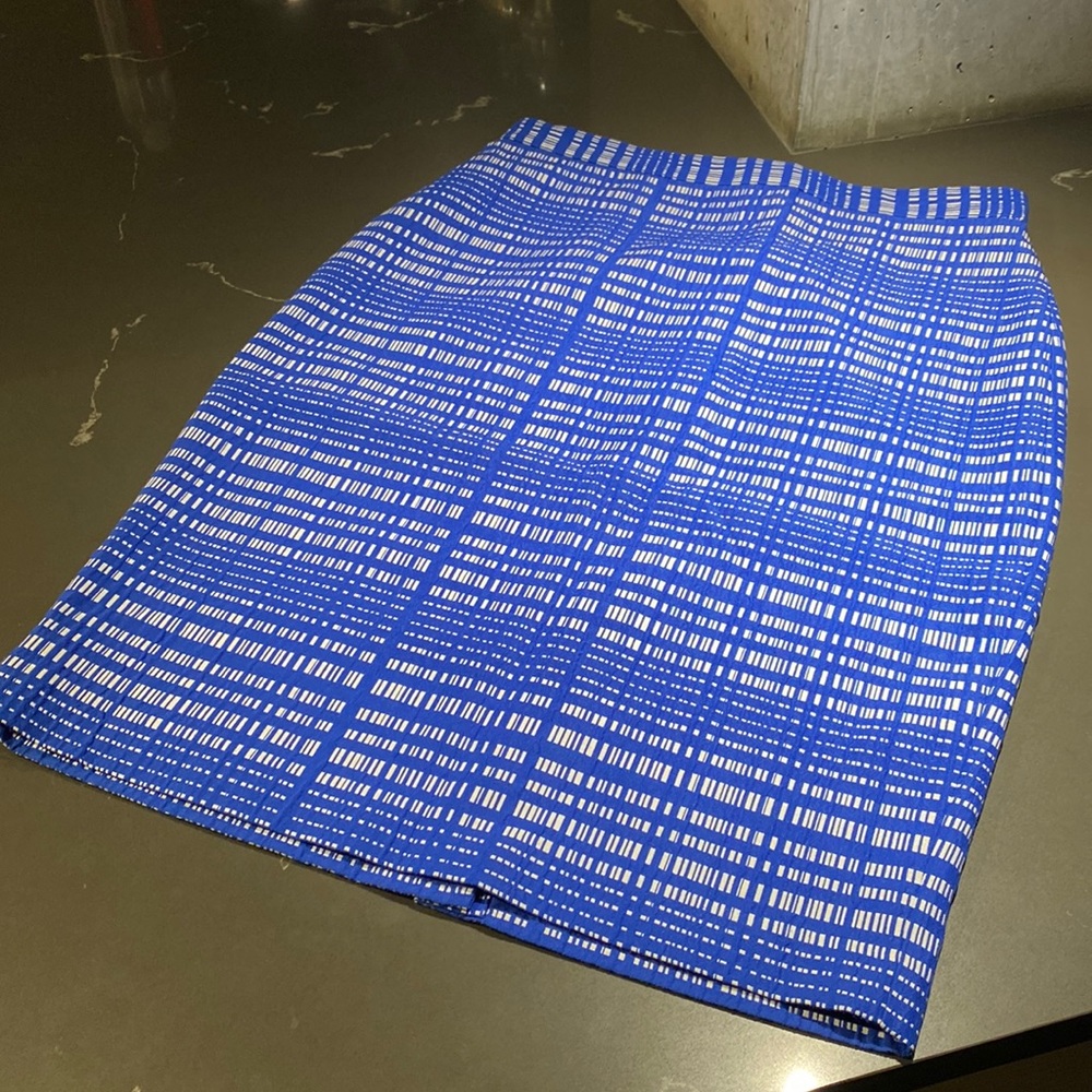 Banana Republic Blue Plaid Pencil Skirt